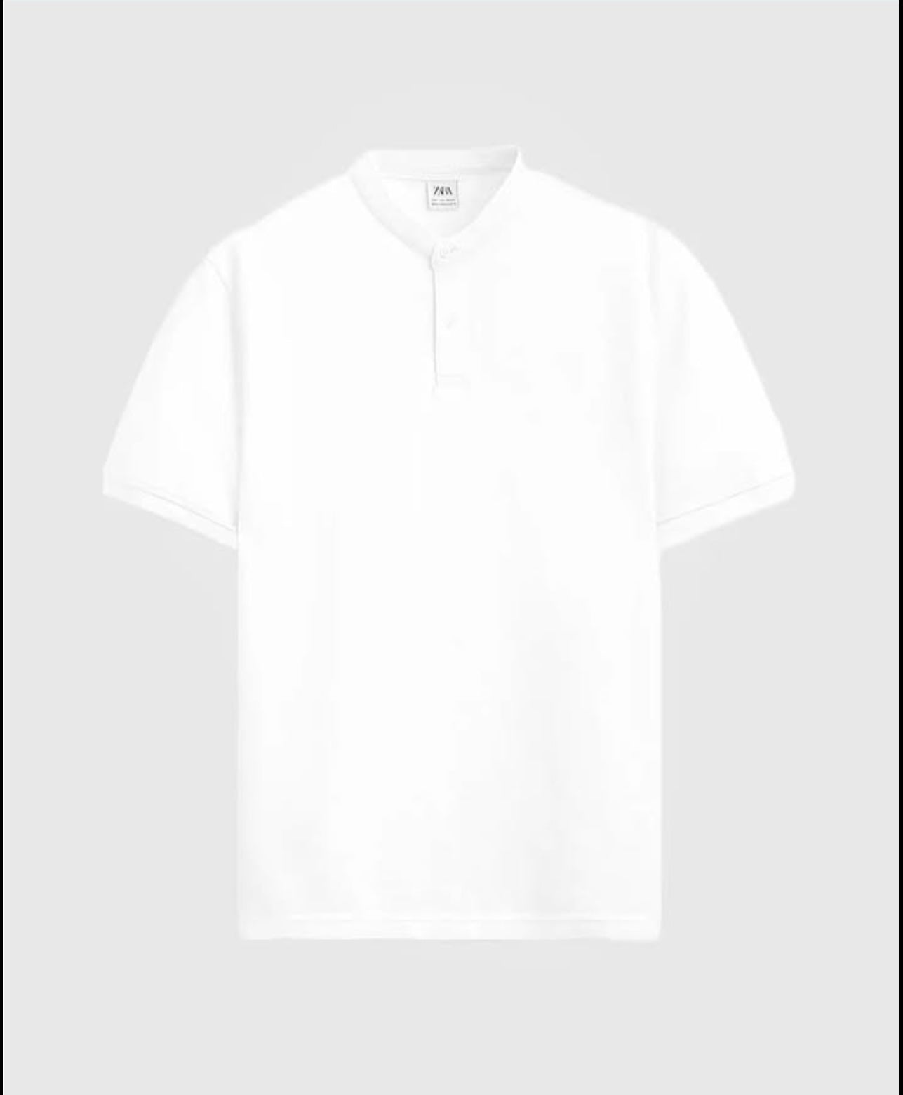 Zara Textured Pique Polo Shirt in White