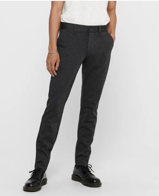 Only & Sons Slimfit Onsmark Stretch Pants in Dark Grey