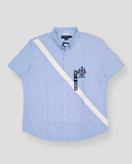 US Polo Assn Regular Fit Oxford Cotton Shirt in Blue
