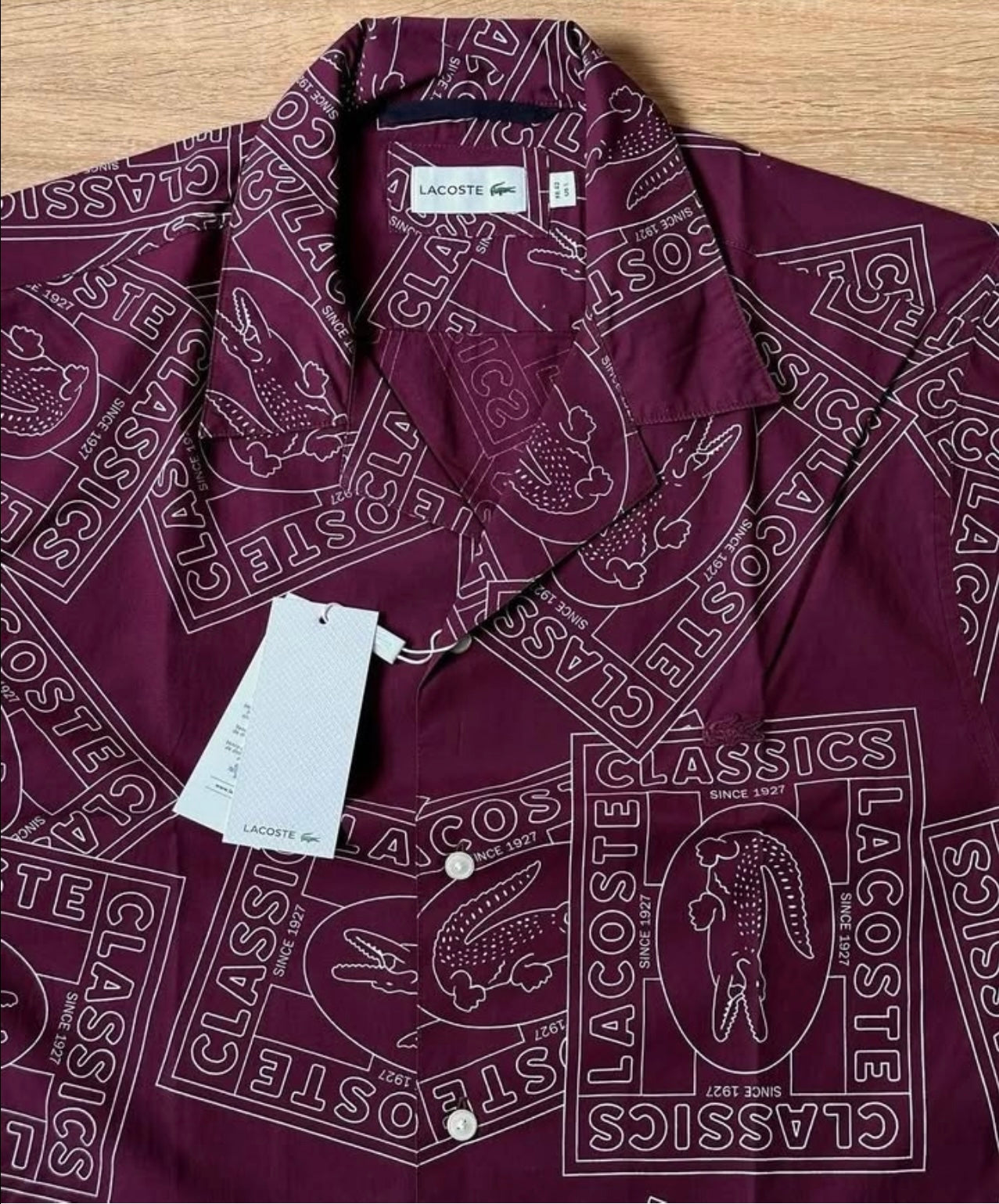 Lacoste Maroon Shirt in Pattern