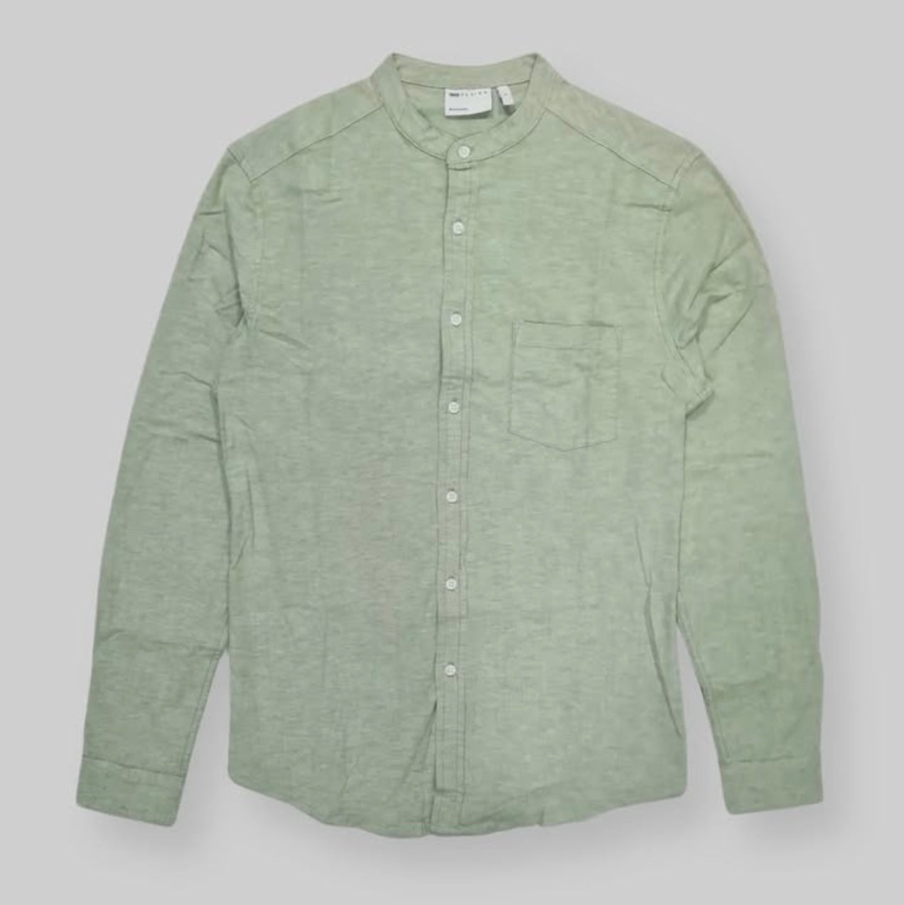 Asos Slim Fit Olive Green Cotton Button Cuff Shirt