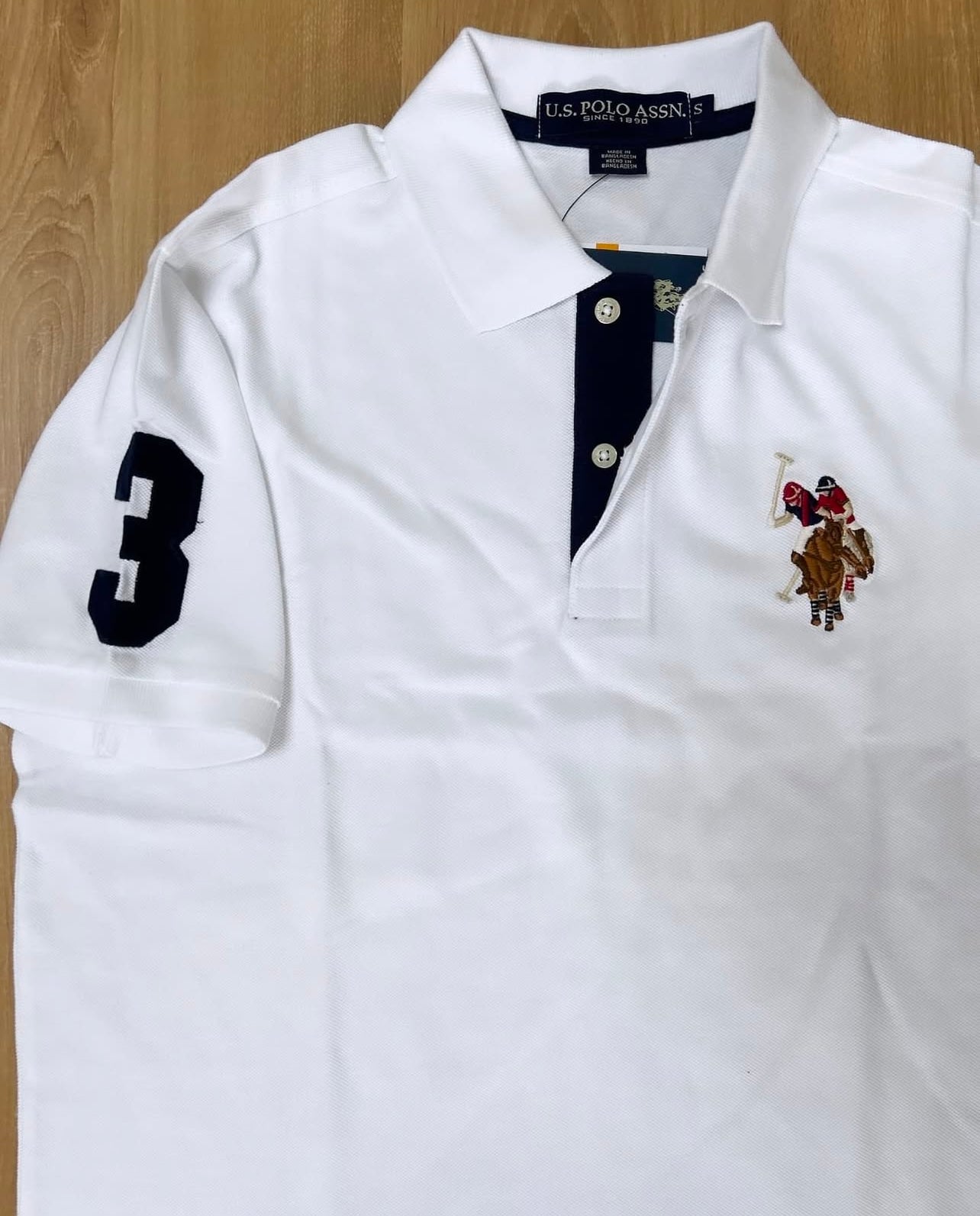 US Polo Assn Regular Fit Pique Polo Shirt in White