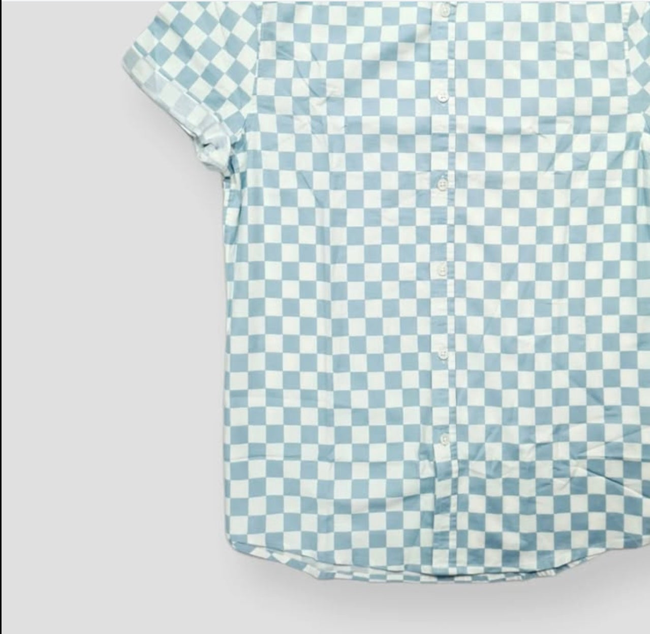 Asos Slim Fit Blue Check Cotton Short Sleeve Shirt
