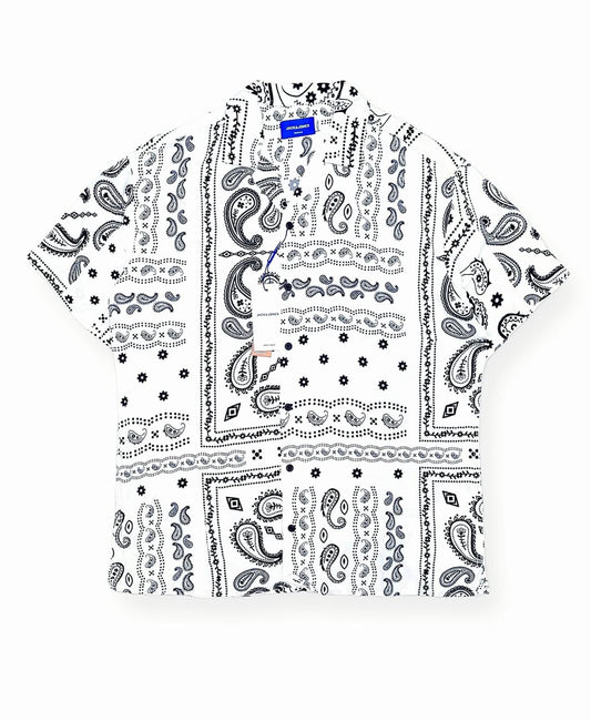 Jack & Jones Regular Fit White Shirt in Paisley Pattern