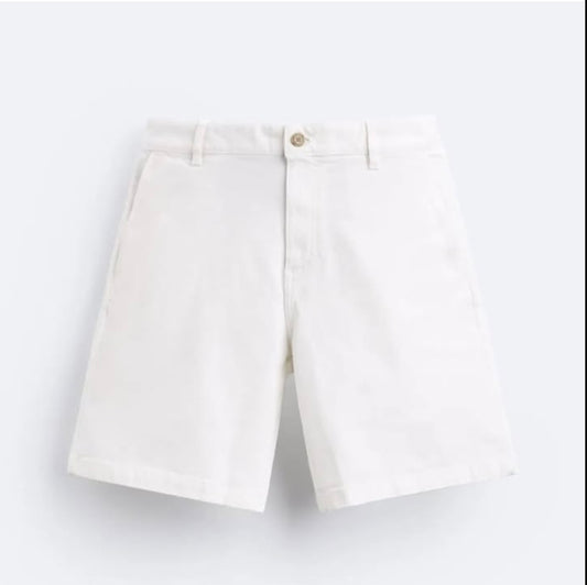 Zara Chinos Shorts in White