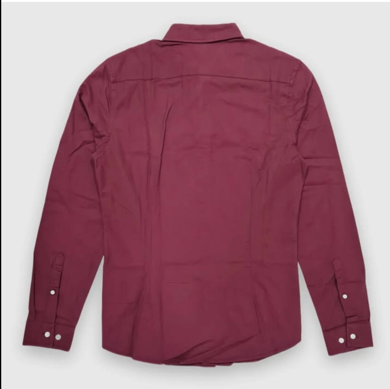 Asos Slim Fit Burgundy Oxford Cotton Button Cuff Shirt