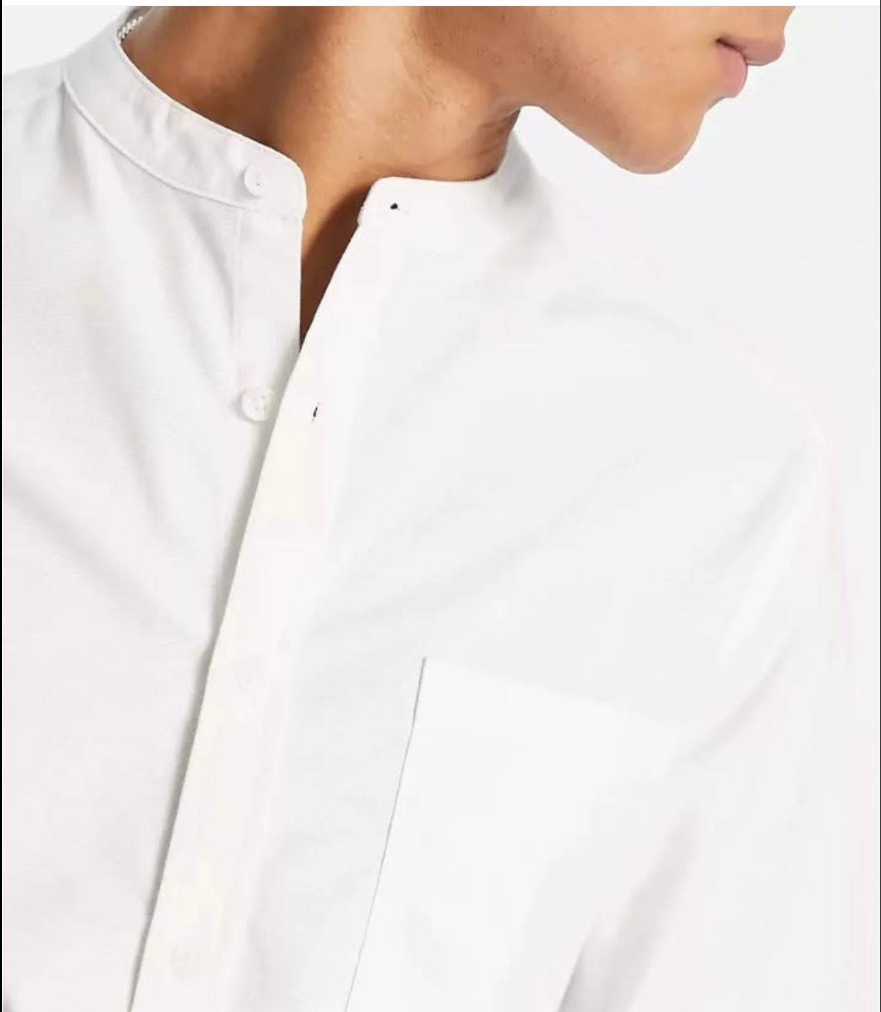 Asos Slim Fit White Oxford Cotton Button Cuff Shirt