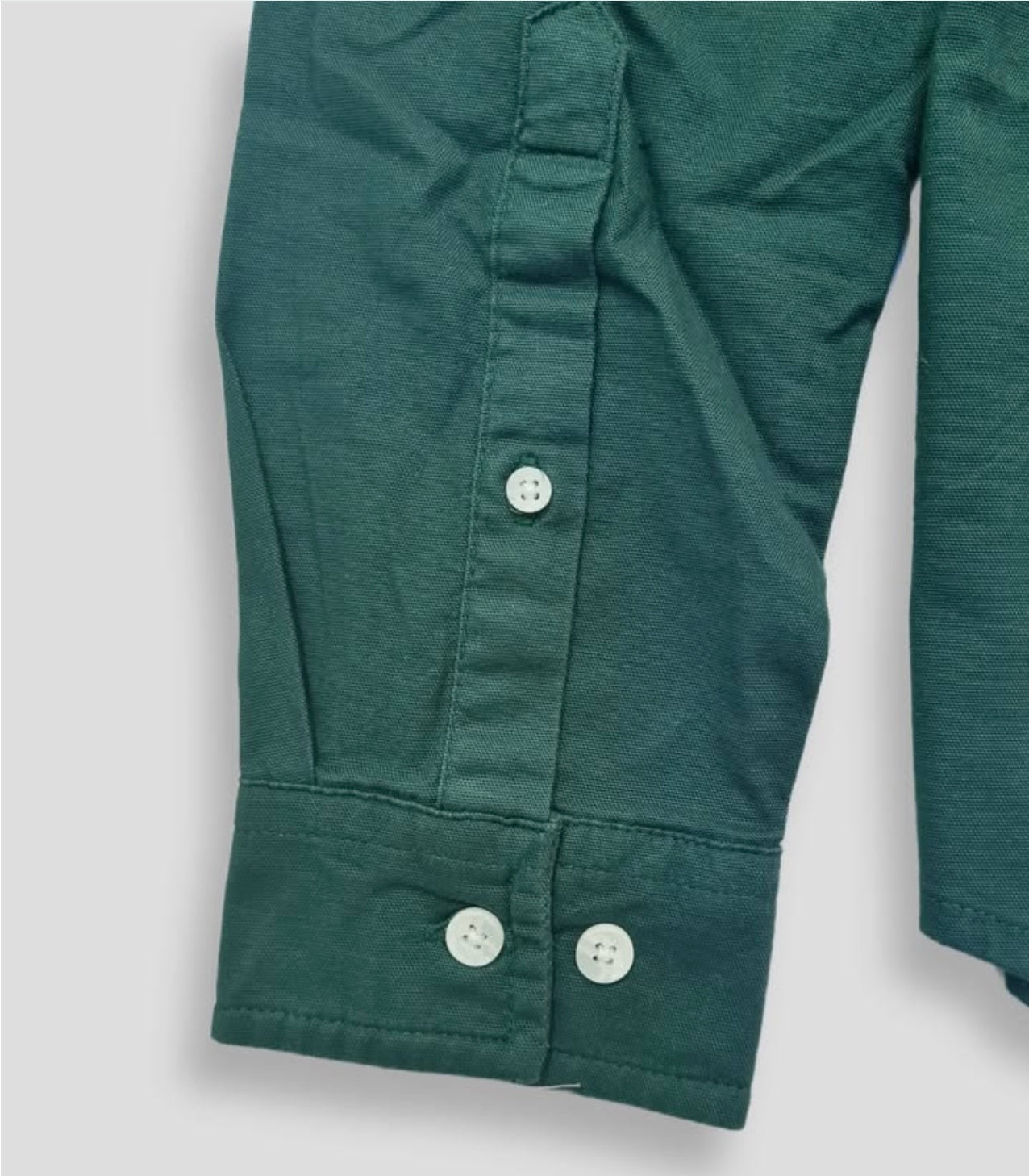 Asos Slim Fit Green Oxford Cotton Button Cuff Shirt