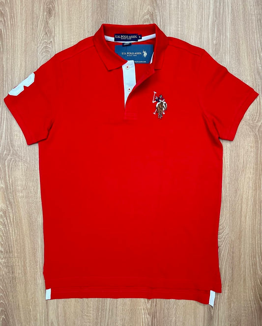 US Polo Assn Regular Fit Pique Polo Shirt in Red