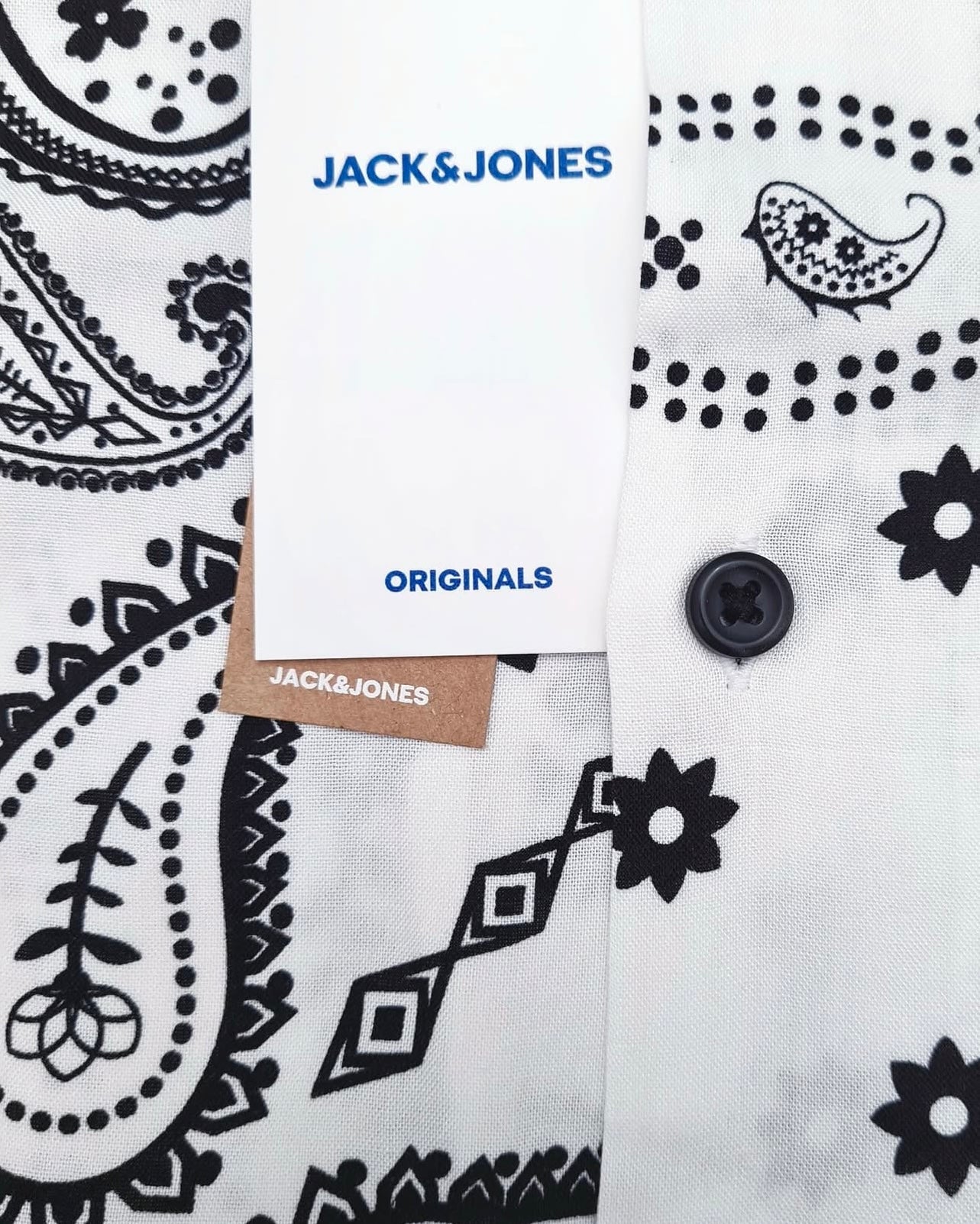 Jack & Jones Regular Fit White Shirt in Paisley Pattern