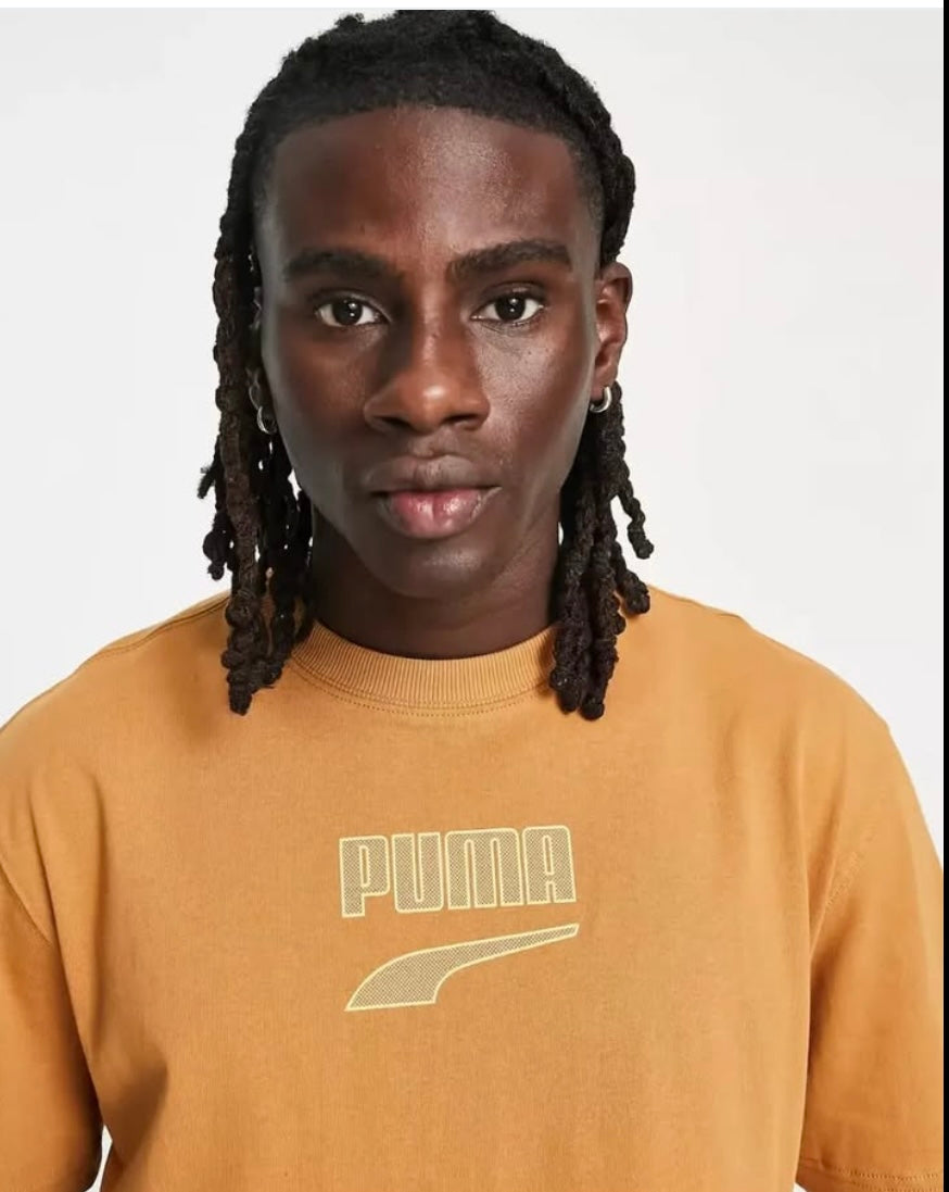 Puma Regular Fit T Shirt in Tan