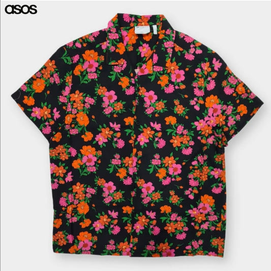 Asos Regular Fit Pattern Shirt With Revere Collar