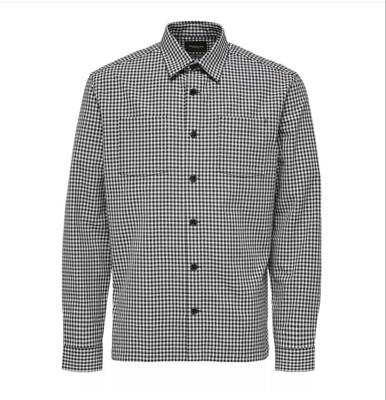Selected Homme Regular Fit Elan Overshirt in Black Check