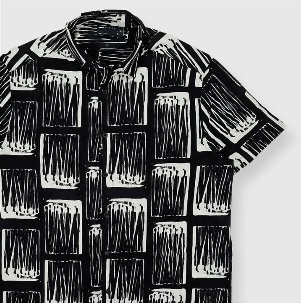 Asos Regular Fit Shirt With Pattern in Black