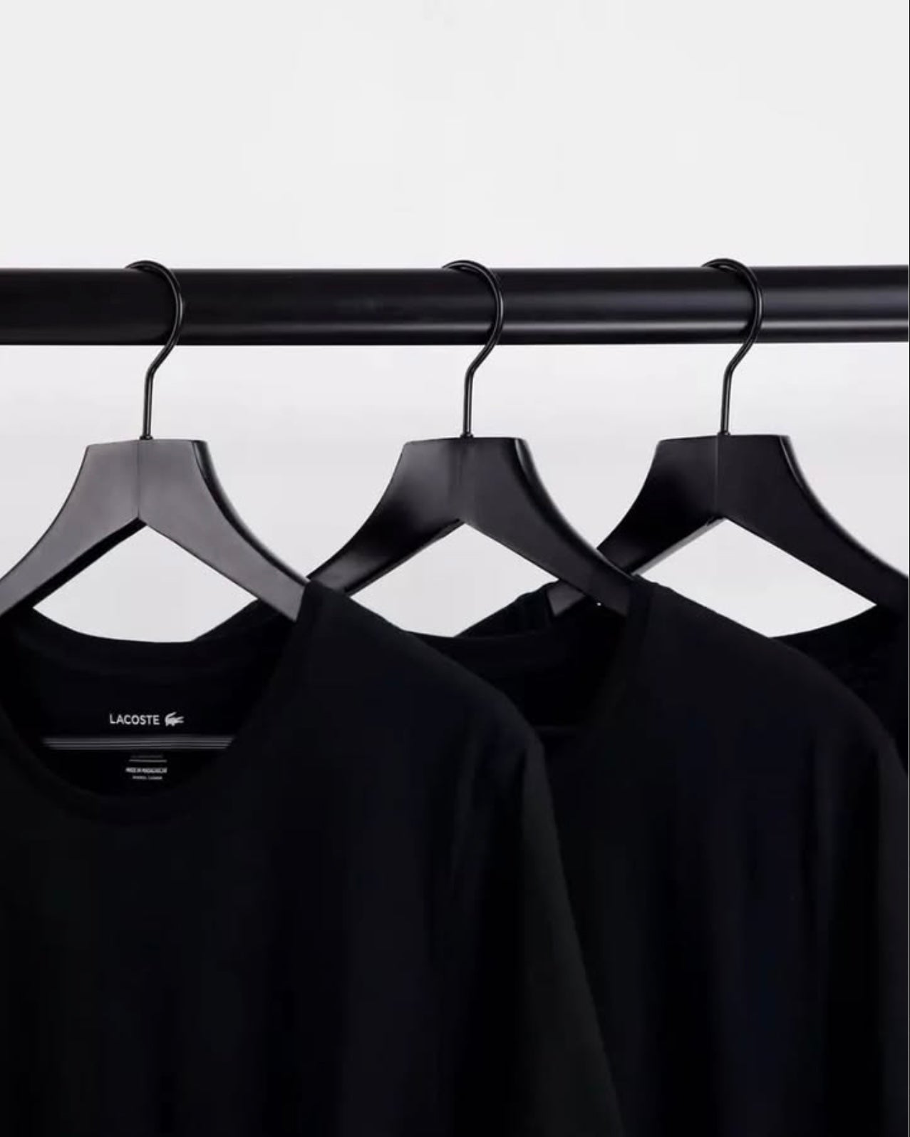 Lacoste 3 Pack Slim Fit T Shirt in Black