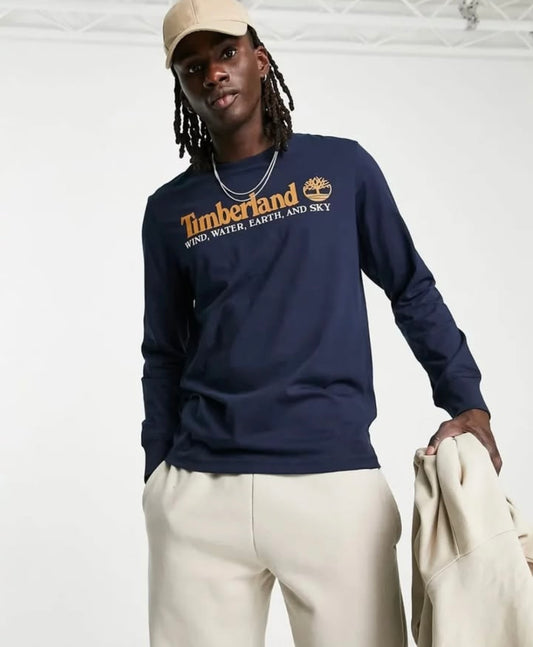 Timberland Regular Fit Long sleeve T Shirt in Navy