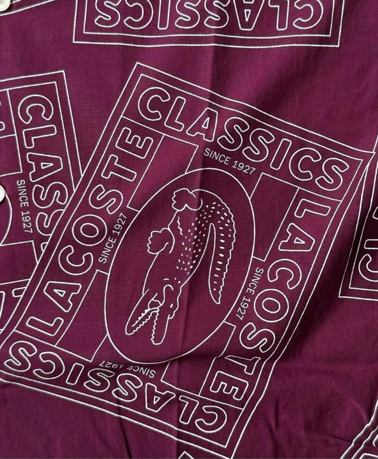 Lacoste Maroon Shirt in Pattern