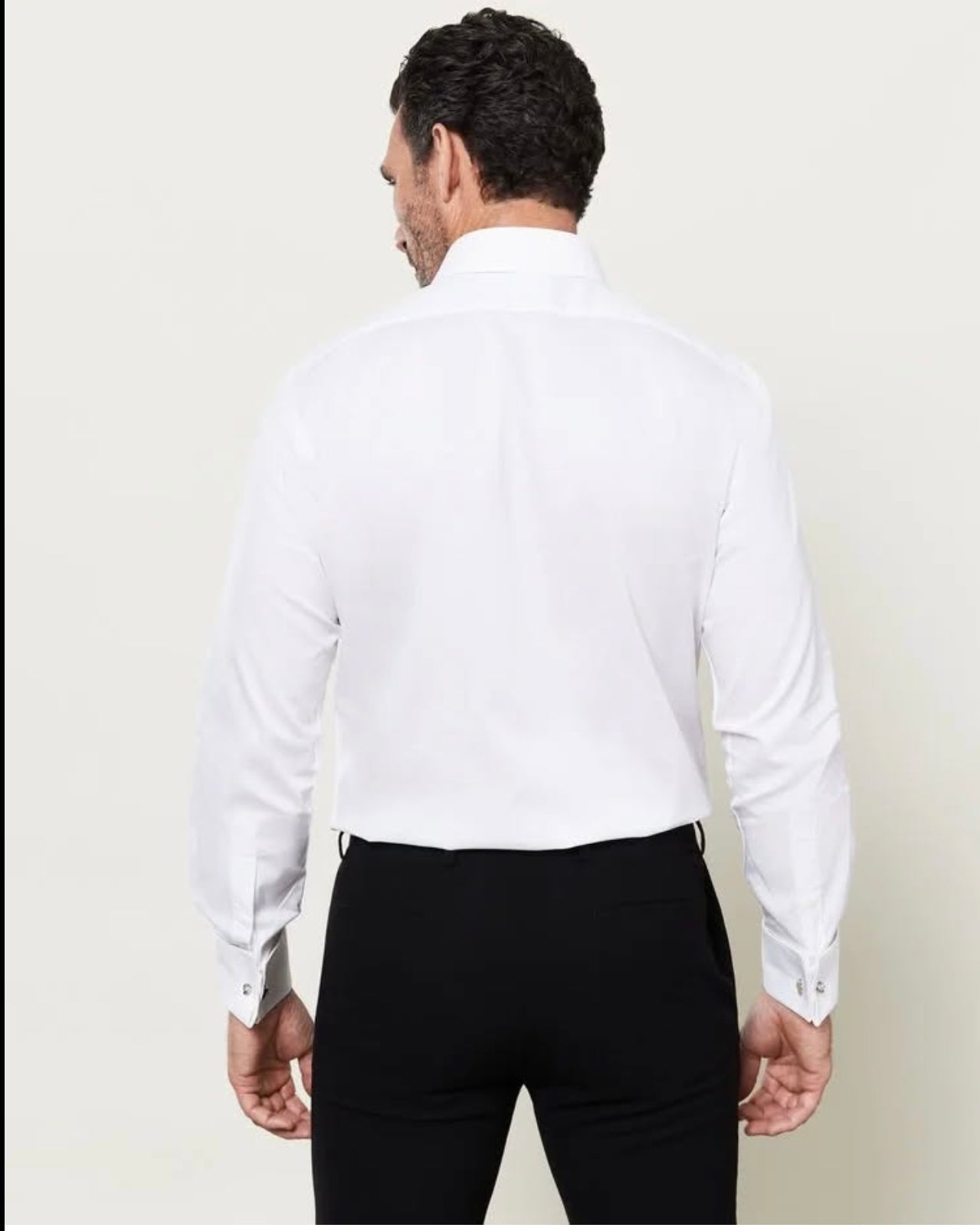 T. M Lewin Slim Fit White Cotton Double Cuff Shirt