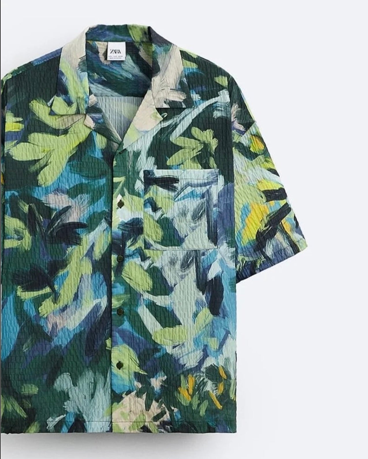 Zara Abstract Print Textured Shirt