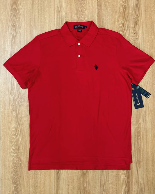 US Polo Assn Performance Polo Shirt in Red