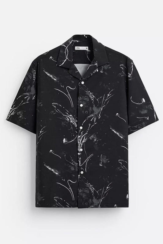 Zara Regular Fit Stretch Shirt in Pattern