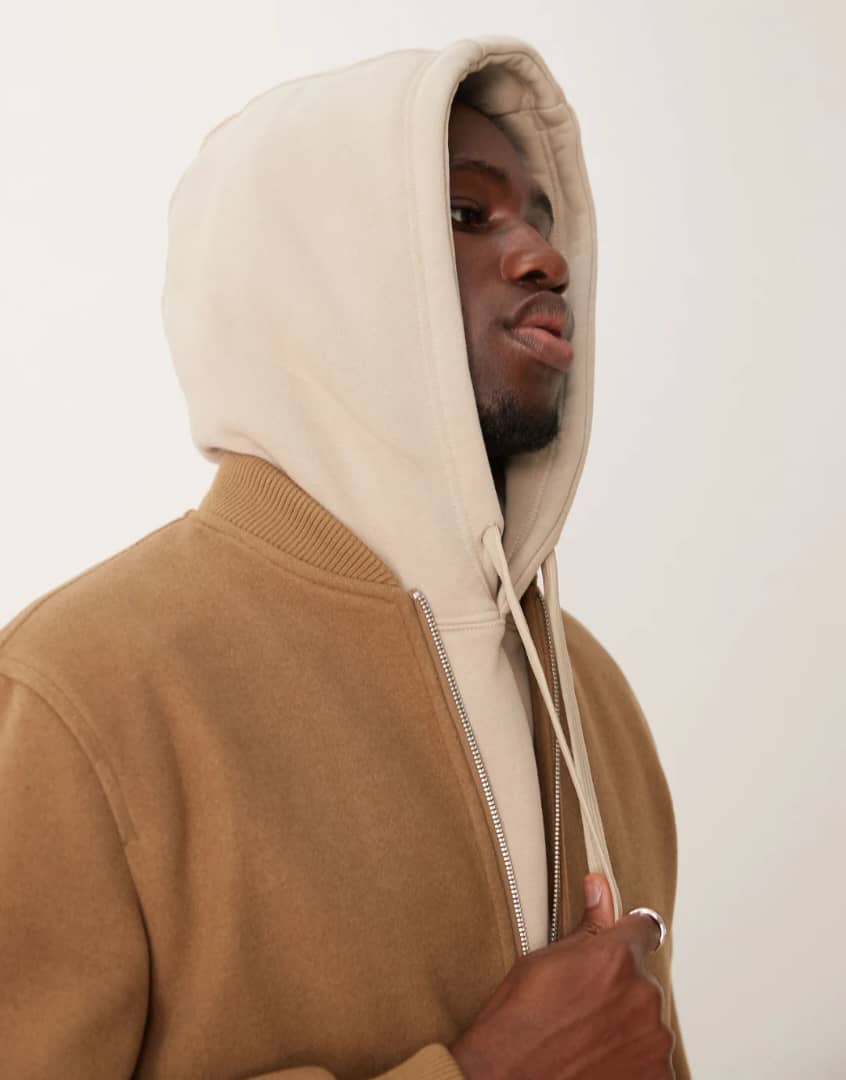 New Look Regular Fit Bomber Jacket in Brown