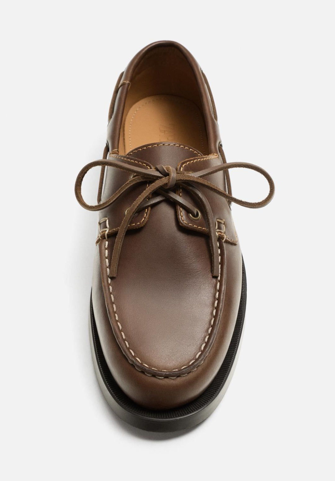 Zara - Brown Deck Shoes in Leather