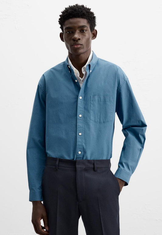 Zara - Regular Fit Cotton Shirt in Blue