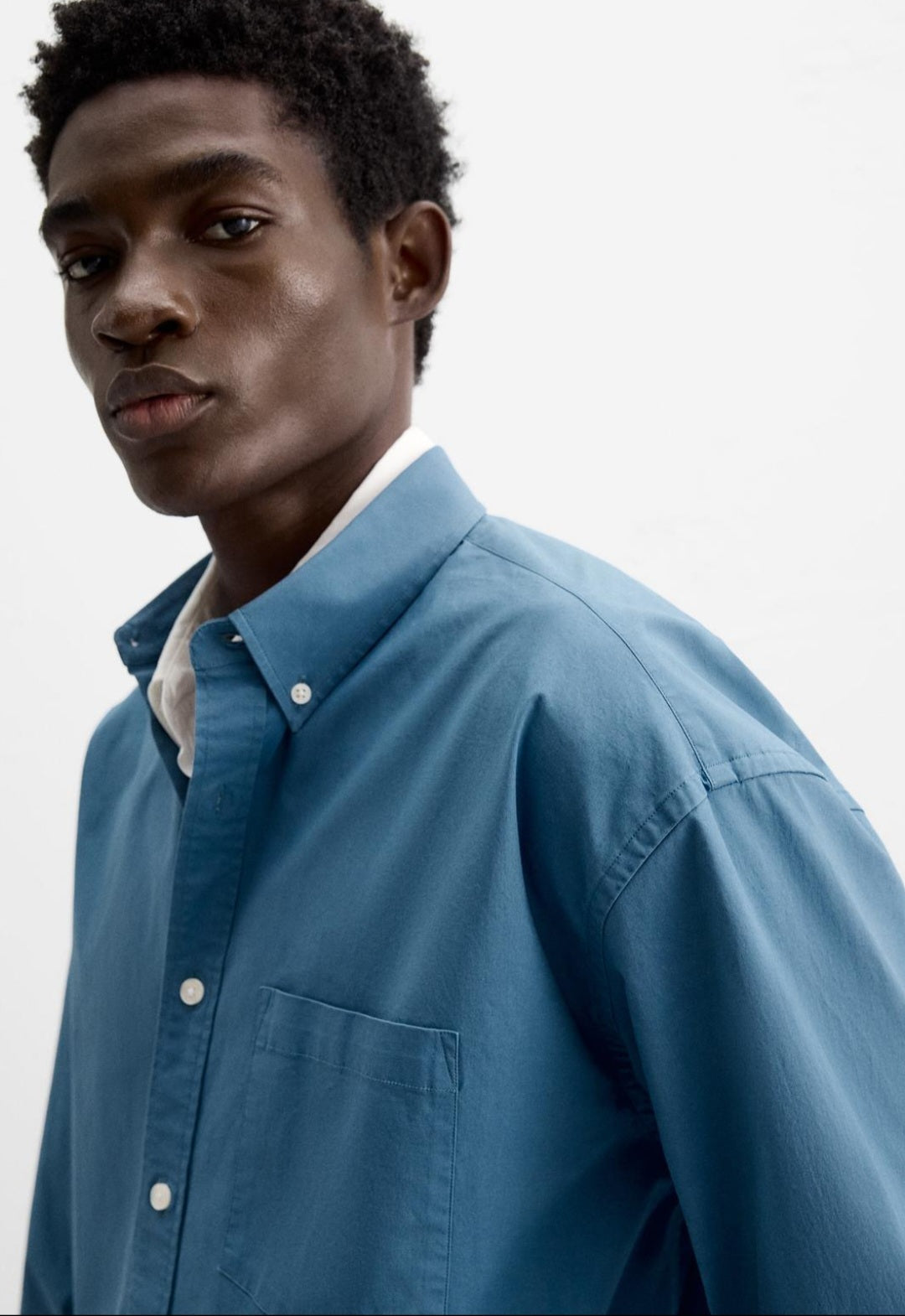 Zara - Regular Fit Cotton Shirt in Blue