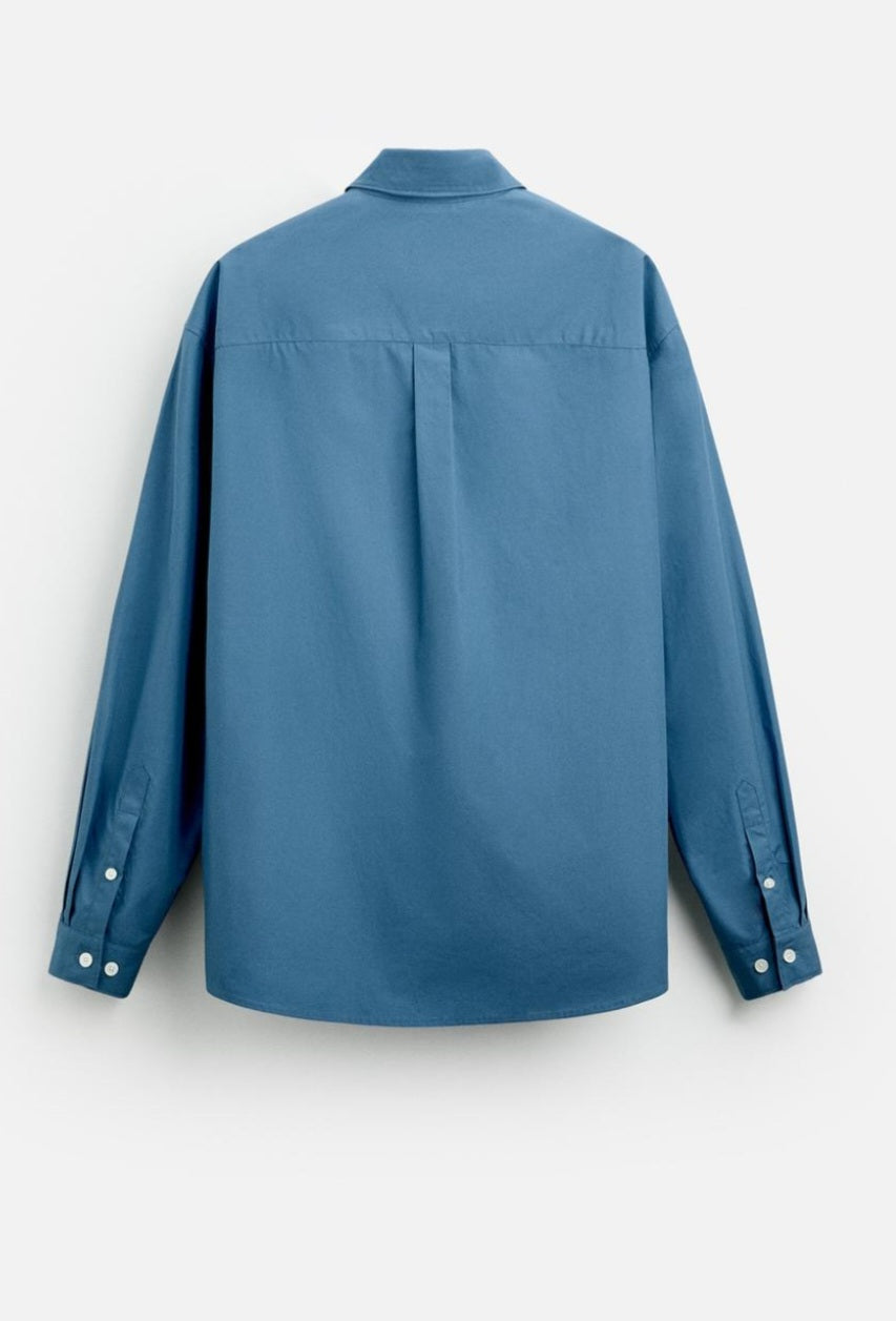 Zara - Regular Fit Cotton Shirt in Blue