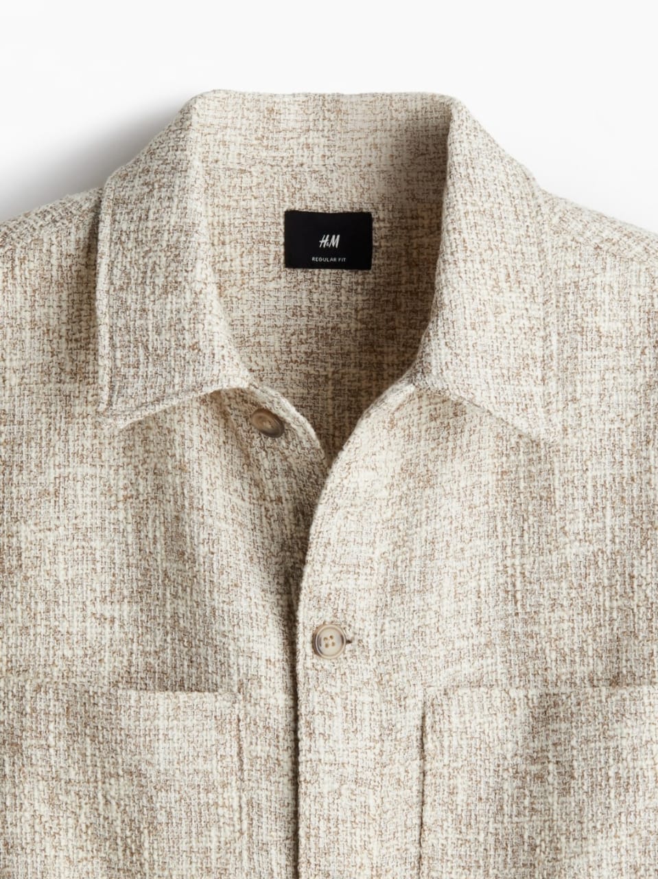 H&M Men's Regular Fit Tweed Shirt