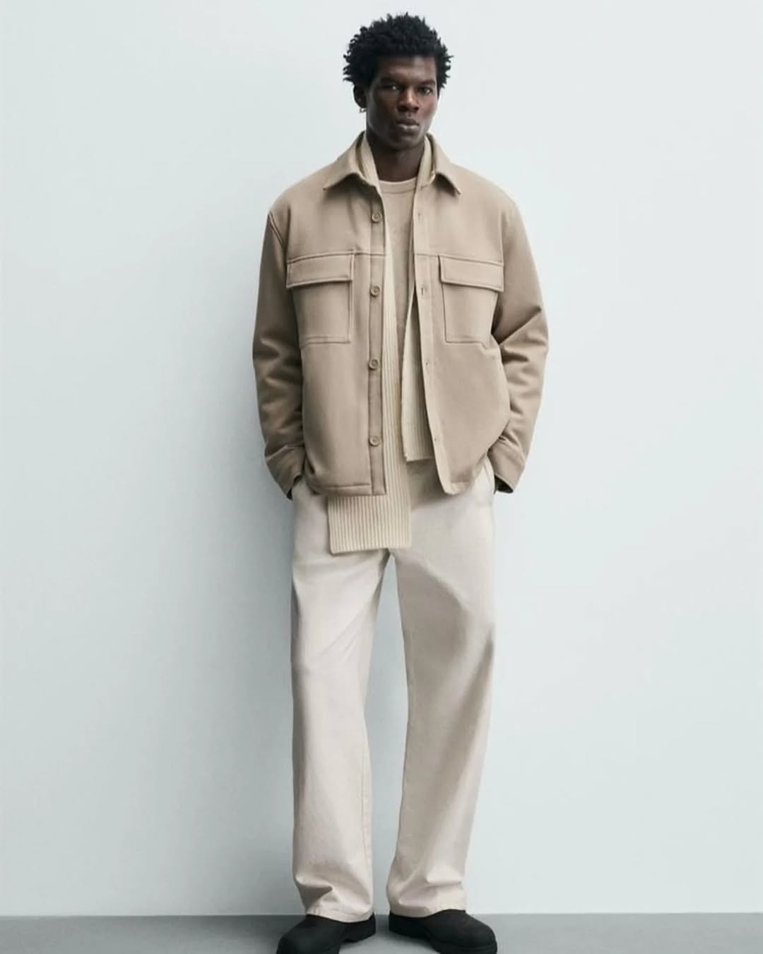 Regular fit collared overshirt Coat & jackets