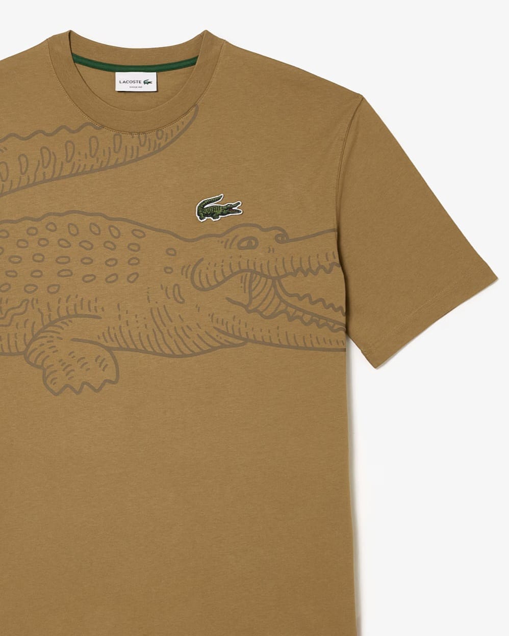 Men's Loose Fit Crocodile Print Crewneck T-shirt
