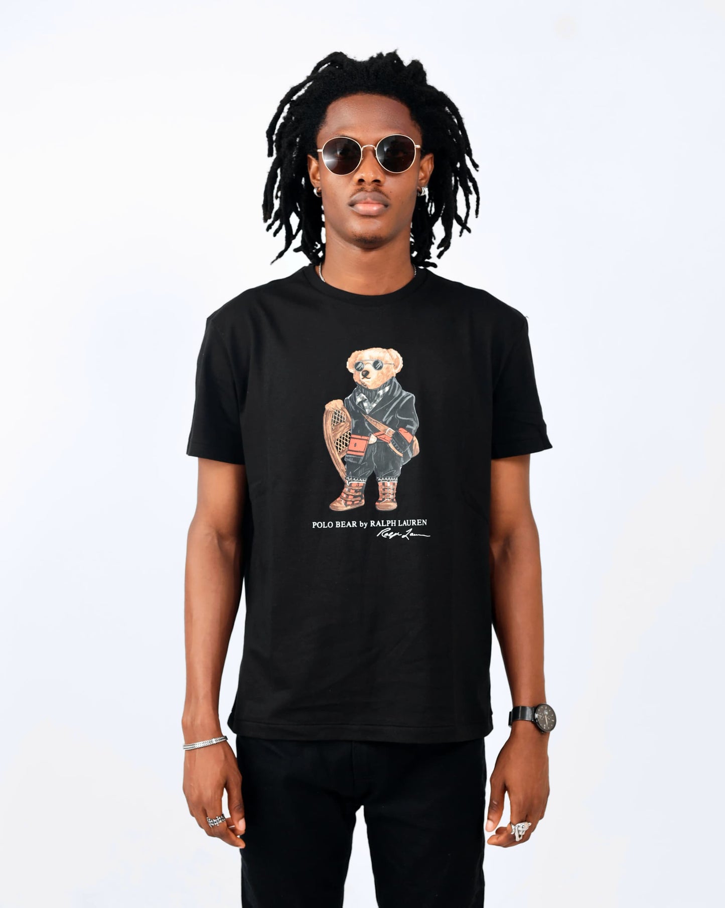 Polo Ralph Black Classic Fit Polo Bear T-shirt