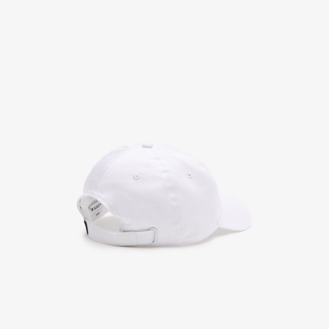 Lacoste Oversized Crocodile Cotton Twill Cap In White
