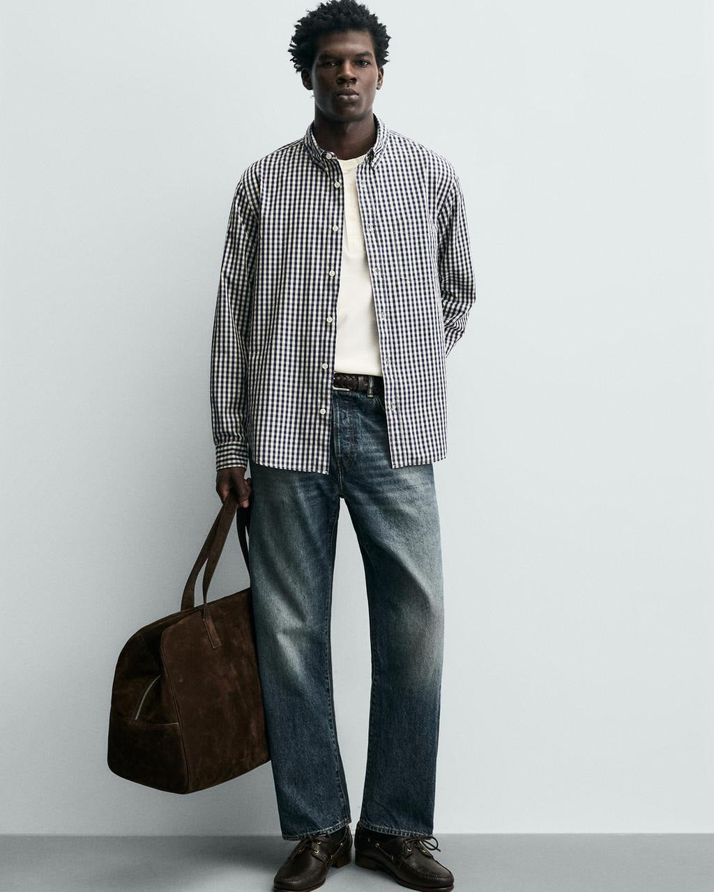 Zara Blue Checked Shirt with Pocket