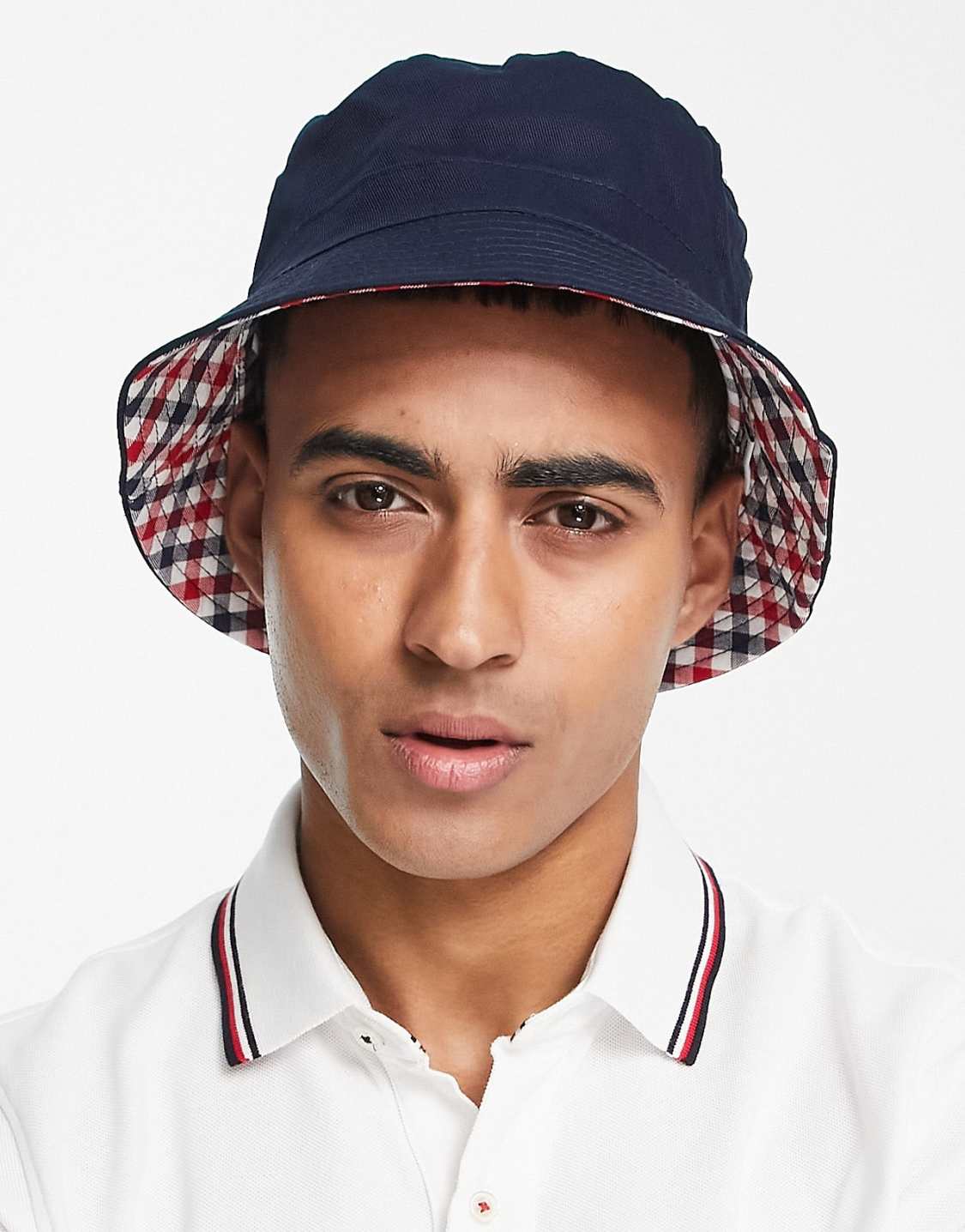 Ben Sherman Gingham Reversible Bucket Hat