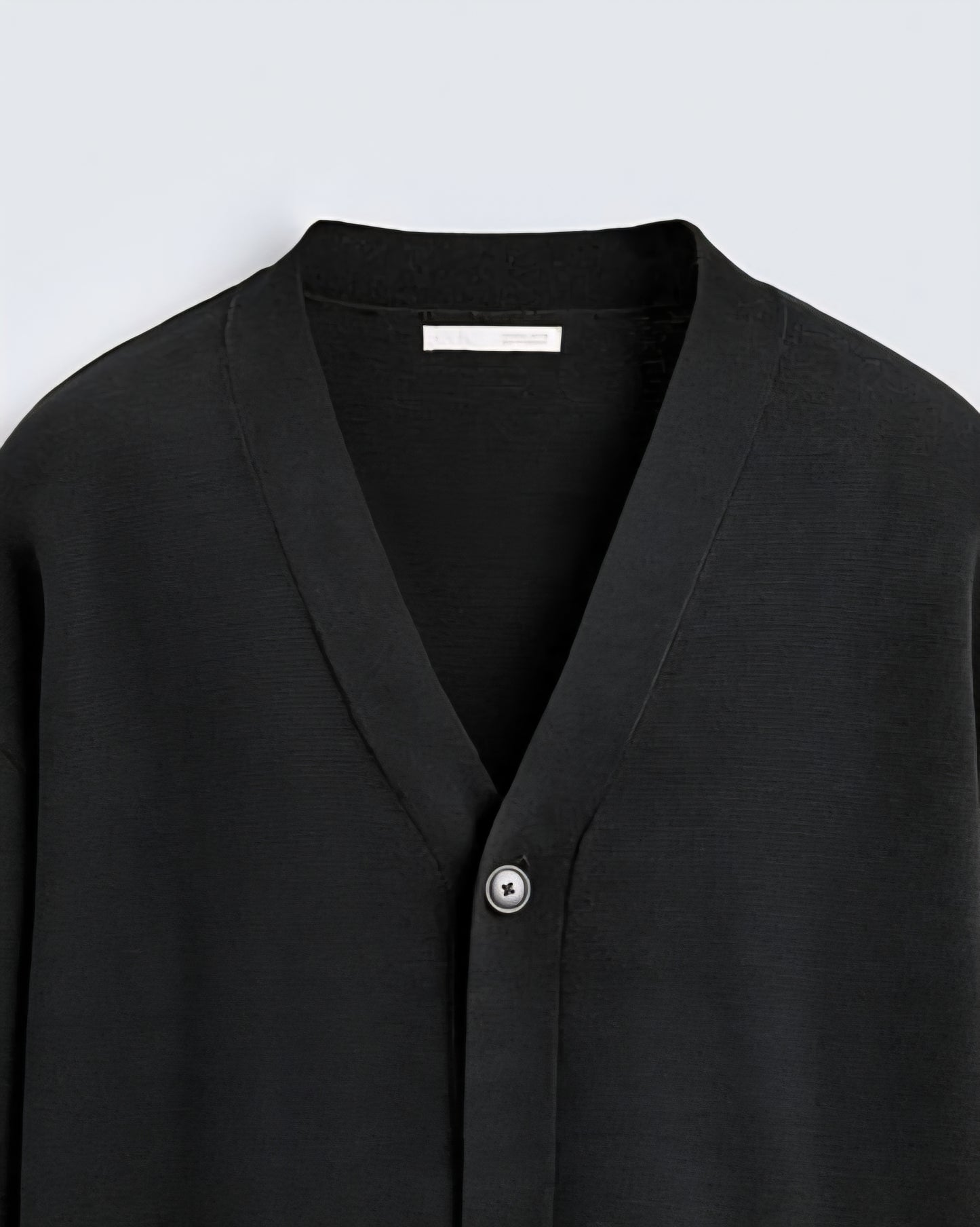 Zara Black Textured Cotton Cardigan