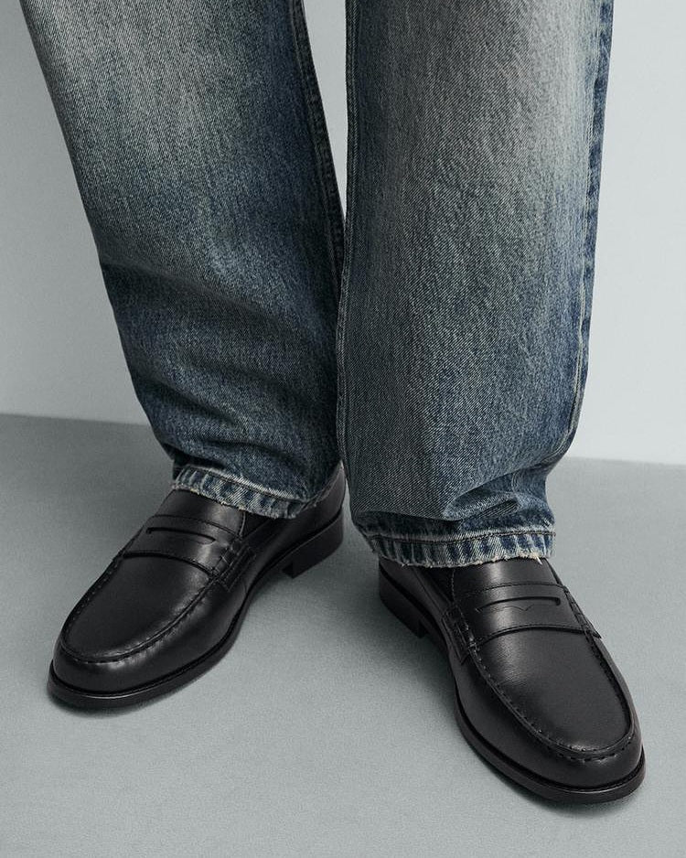 Zara Black Penny Loafers