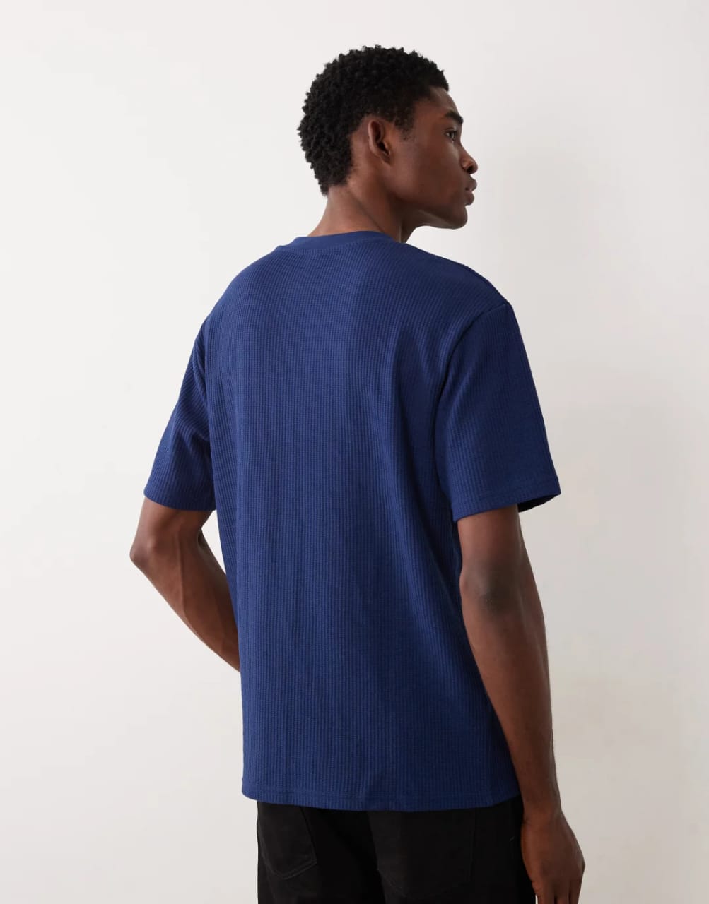 Regular Fit Navy Heavyweight Textured T-shirt