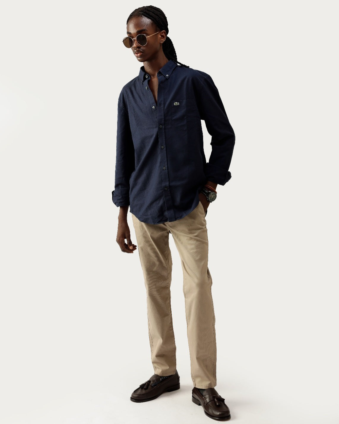 Lacoste Oxford Navy Shirt
