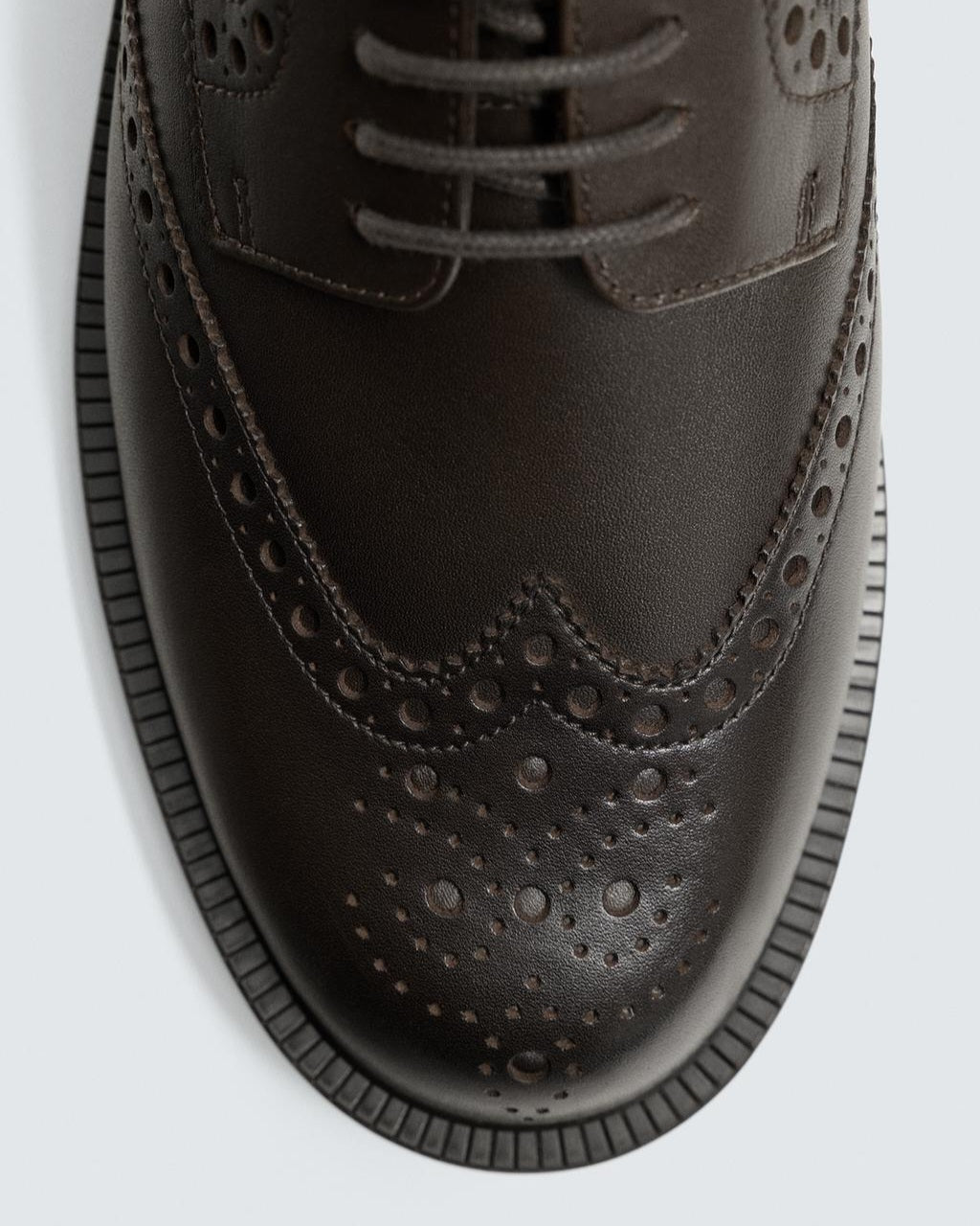 Zara Leather Brogues Shoes (Brown)