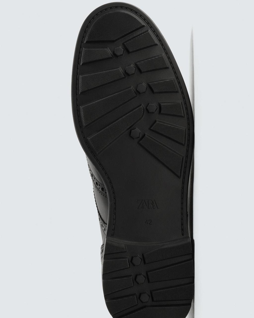 Zara Black Derby Leather Brogues Shoes