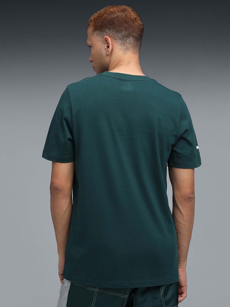 Puma Regular Fit Essentials Logo T-Shirt in Green