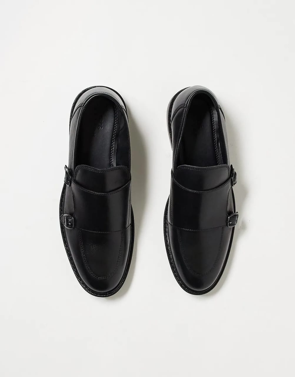 Black Leather Monk Shoe