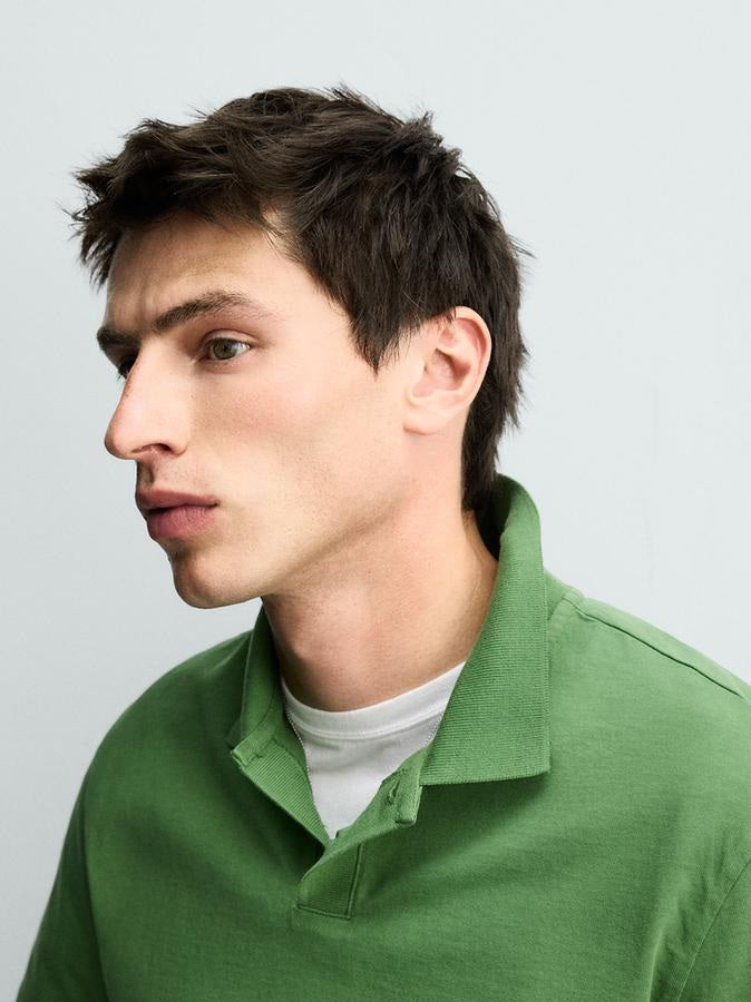 Zara Green Regular Fit Polo Shirt
