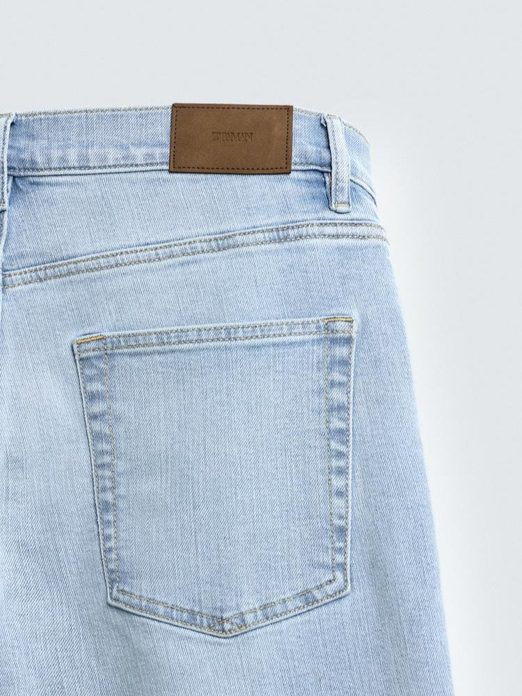 Zara Basic Slim Fit Denim Pants in Blue