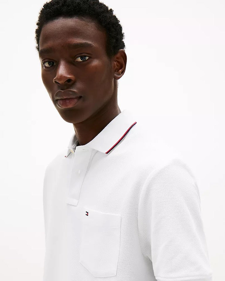 Tommy Hilfiger Classic Fit White Pocket Polo Shirt