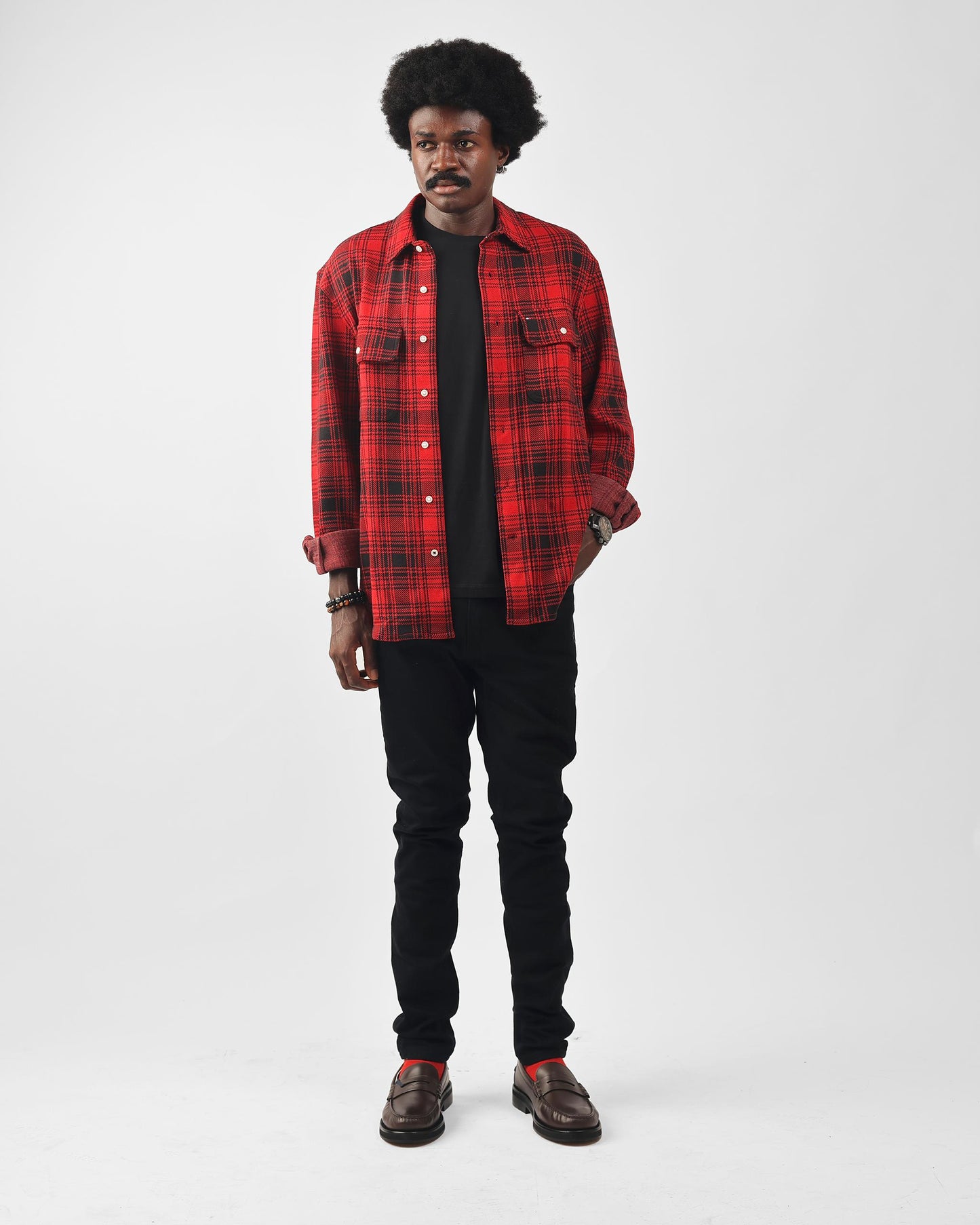 Tommy Hilfiger Regular Fit Plaid Jacquard Knit Shirt