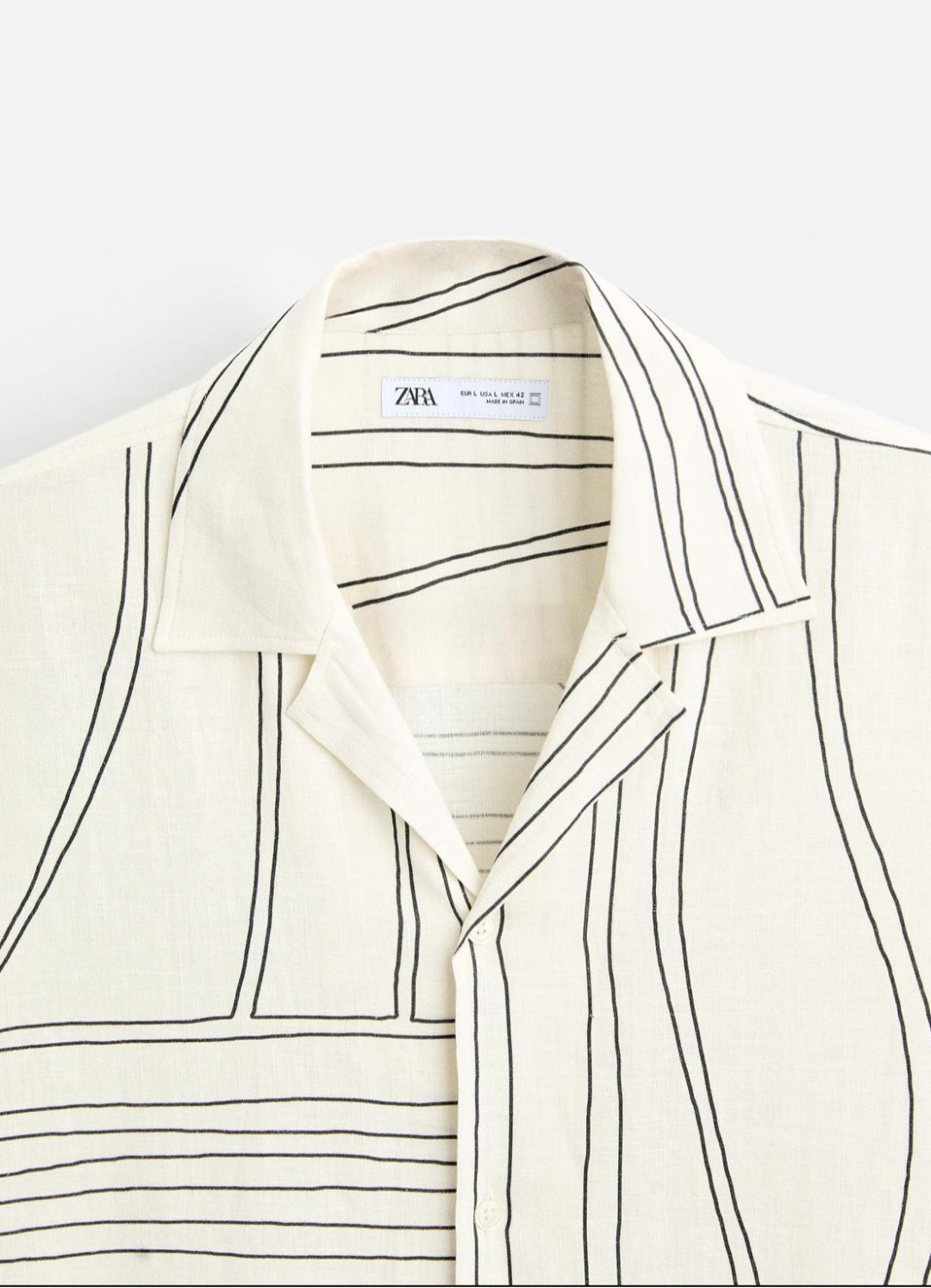 Zara - Cotton / Linen Blend Shirt in Pattern